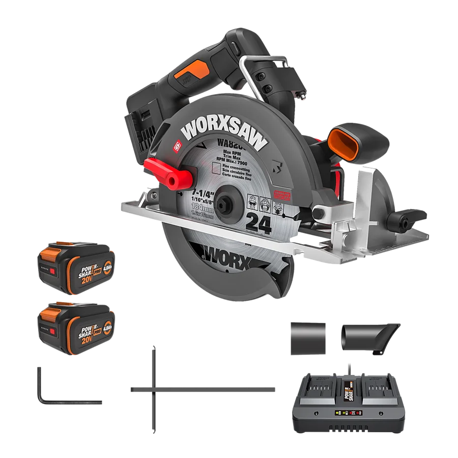 Worx 2 × 20V 190 mm bürstenlose Akku-Handkreissäge Worx 2 × 20V 190 mm bürstenlose Akku-Handkreissäge – Bild 1
